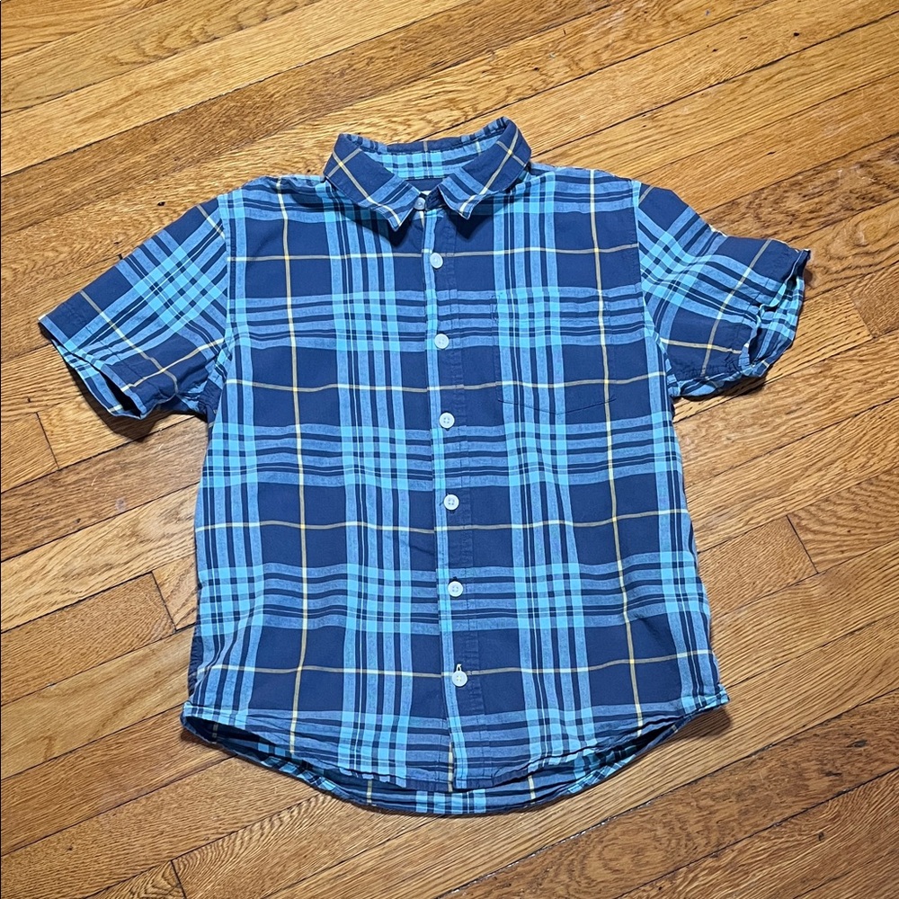 Sonoma Kids Blue and Yellow Plaid Button-Down Shirt